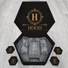 Personalized Whiskey Decanter Set with Wood Box Elegance Gifts For Groomsmen, Boyfriend, Dad - HOOD Name