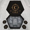 Personalized Whiskey Decanter Set with Wood Box Elegance Gifts For Groomsmen, Boyfriend, Dad - COLE Name