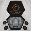 Personalized Whiskey Decanter Set with Wood Box Elegance Gifts For Groomsmen, Boyfriend, Dad - CARTER Name