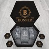 Personalized Whiskey Decanter Set with Wood Box Elegance Gifts For Groomsmen, Boyfriend, Dad - BONNER Name