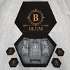 Personalized Whiskey Decanter Set with Wood Box Elegance Gifts For Groomsmen, Boyfriend, Dad - BLUM Name