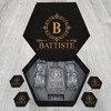 Personalized Whiskey Decanter Set with Wood Box Elegance Gifts For Groomsmen, Boyfriend, Dad - BATTISTE Name
