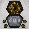 Personalized Wedding Elegance Decanters With Box And Whiskey Glass Set - CHANDLER Name