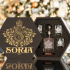 SORIA Whisky Decanter set (Wooden box + Decanter + 4 Glasses + 4 Coasters)