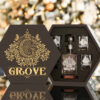 GROVE Whisky Decanter set (Wooden box + Decanter + 4 Glasses + 4 Coasters)