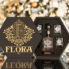 FLORA Whisky Decanter set (Wooden box + Decanter + 4 Glasses + 4 Coasters)
