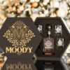 MOODY Whisky Decanter set (Wooden box + Decanter + 4 Glasses + 4 Coasters)