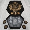 KELLER Name - Personalized Whiskey Decanter and Glasses Gift Set for Groomsman, Boyfriend, Dad