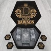 DAWSON Name - Personalized Whiskey Decanter and Glasses Gift Set for Groomsman, Boyfriend, Dad