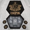 COOPER Name - Personalized Whiskey Decanter and Glasses Gift Set for Groomsman, Boyfriend, Dad