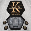 KAREN Name - Personalized Whiskey Glasses And Decanter Set - Best Man Gift, Groomsman Gift, Wedding Gift, Boy Friend Gift Idea