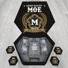 MOE Finest Quality Aged to Perfection - Personalized Whiskey Decanter and Glasses with Wooden Box