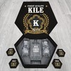 KILE Finest Quality Aged to Perfection - Personalized Whiskey Decanter and Glasses with Wooden Box