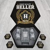 HELLER Finest Quality Aged to Perfection - Personalized Whiskey Decanter and Glasses with Wooden Box