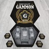 GAMMON Finest Quality Aged to Perfection - Personalized Whiskey Decanter and Glasses with Wooden Box