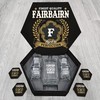 FAIRBAIRN Finest Quality Aged to Perfection - Personalized Whiskey Decanter and Glasses with Wooden Box