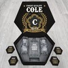COLE Finest Quality Aged to Perfection - Personalized Whiskey Decanter and Glasses with Wooden Box
