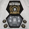 BUFORD Finest Quality Aged to Perfection - Personalized Whiskey Decanter and Glasses with Wooden Box