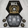 BELL Finest Quality Aged to Perfection - Personalized Whiskey Decanter and Glasses with Wooden Box