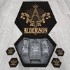 ALDERSON Name - Personalized Whiskey Decanter and Glasses Gift Set for Groomsman, Boyfriend, Dad
