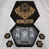 HUDDLESTON Name - Personalized Whiskey Decanter and Glasses Gift Set for Groomsman, Boyfriend, Dad
