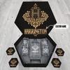 HARRINGTON Name - Personalized Whiskey Decanter Set And Glasses with Wooden Gift Box