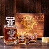 EDDINGS Name - Personalized Decanter Set Wooden Box and Ice