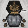 CHANDLER Name - Personalized Whiskey Decanter Set And Glasses with Wooden Gift Box - W1