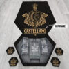 CASTELLANO Name - Personalized Whiskey Decanter Set And Glasses with Wooden Gift Box - W1