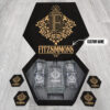 FITZSIMMONS Name - Personalized Whiskey Decanter Set And Glasses with Wooden Gift Box - W1