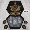 CHILTON Name - Personalized Whiskey Decanter Set And Glasses with Wooden Gift Box - W1